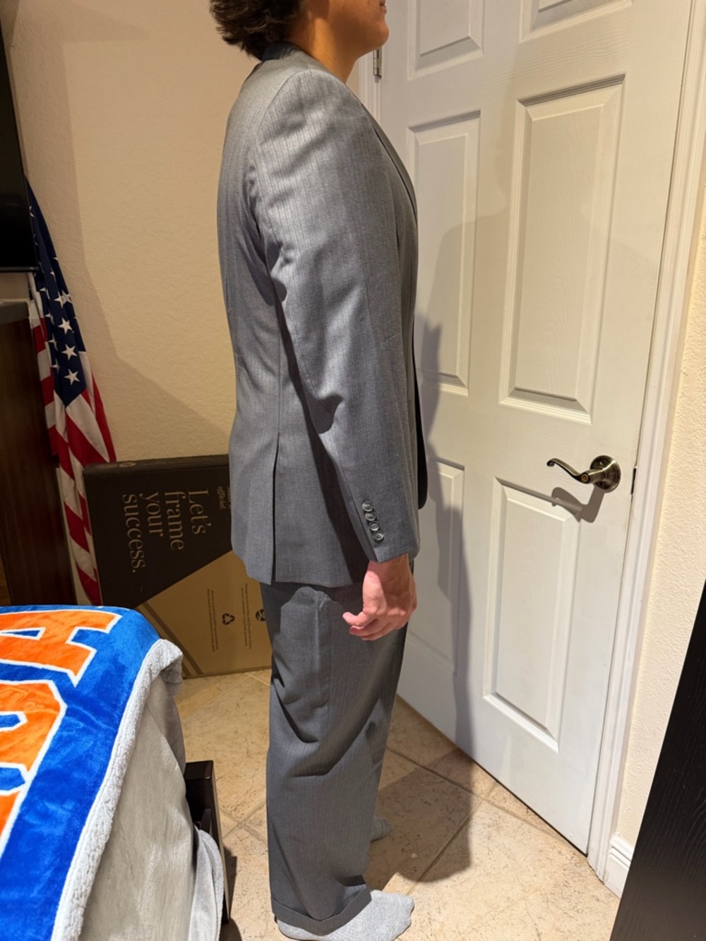 Joseph A. Bank Men’s Gray Pinstripe Two-Piece Men's Suit - Picture 2 of 5